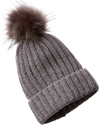 La Fiorentina Basic Knit Beanie In Grey