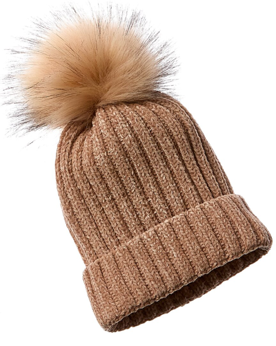 La Fiorentina Basic Knit Beanie In Brown