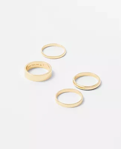 Ann Taylor Thin Stacked Ring Set In Goldtone