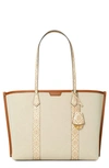 TORY BURCH PERRY TRIPLE COMPARTMENT CANVAS TOTE