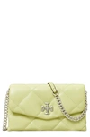 TORY BURCH KIRA DIAMOND QUILTED LEATHER WALLET ON A CHAIN
