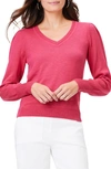 Nic + Zoe Nic+zoe Slub Cotton Blend Sweater In Bright Rose
