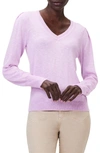 Nic + Zoe Women's Slub V-neck Sweater In Tulip