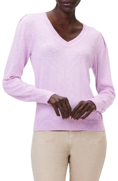 Nic + Zoe Nic+zoe Slub Cotton Blend Sweater In Tulip