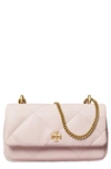 Tory Burch Kira Mini Diamond Quilted Leather Crossbody Bag In Rose Salt/gold