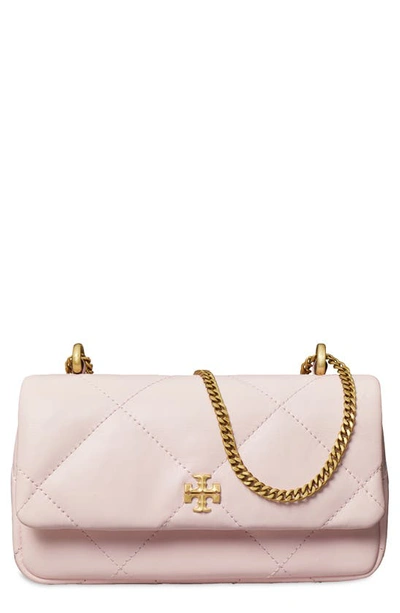 Tory Burch Kira Mini Diamond Quilted Leather Crossbody Bag In Brie