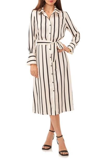 Vince Camuto Belted Shirt Dress In Soft Cream