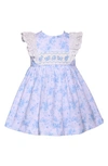 IRIS & IVY IRIS & IVY BUTTERFLY FLORAL SMOCKED RUFFLE TOILE DRESS & BLOOMERS SET