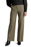 & Other Stories High Waist Wide Leg Pants In Khaki Green