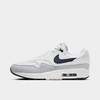 Nike Men's Air Max 1 Casual Sneakers From Finish Line In Platinum Tint/dark Obsidian/wolf Grey