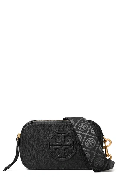 Tory Burch Mini Miller Leather Crossbody Bag In Black  