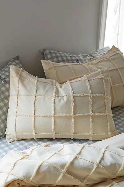 Urban Outfitters Tufted Grid Sham Set In White At  In Neutral