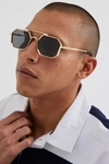 URBAN OUTFITTERS OWEN NAVIGATOR SUNGLASSES IN GOLD, MEN'S AT URBAN OUTFITTERS