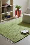 Urban Outfitters Solid Woven Shag Rag Rug In Winter Pear At  In Green
