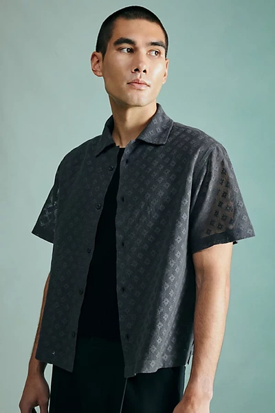 Standard Cloth Cotton Mesh Shirt Top In Charcoal, Men's At Urban Outfitters