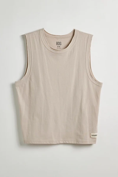 Bdg Austin Cutoff Muscle Tee In Taupe, Men's At Urban Outfitters