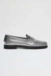 Sebago Metallic Slip-on Loafers In Silver
