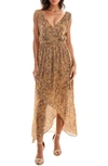 SOCIALITE ABSTRACT PRINT CHIFFON HIGH-LOW DRESS