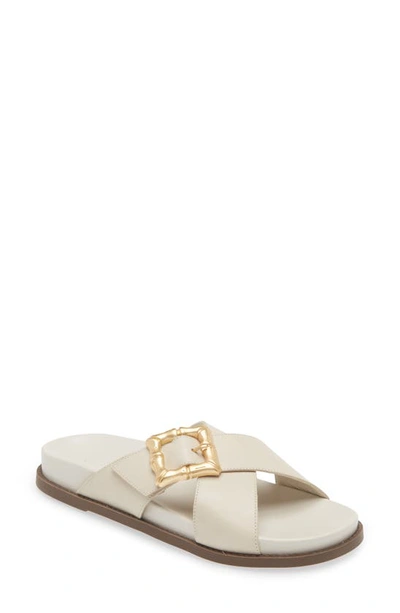 Schutz Enola Sporty Leather Sandal In Pearl