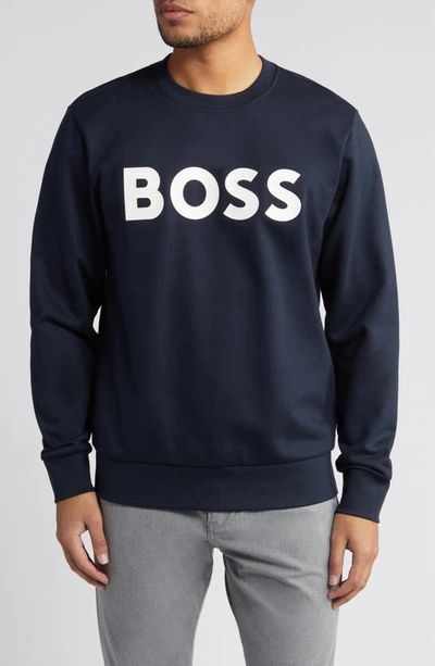 Hugo Boss Boss Soleri O3 Sweatshirt In Navy