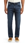 Mavi Jeans Zach Straight Leg Jeans In Dark Tonal Brushed Supermove