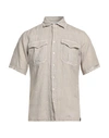 Gran Sasso Man Shirt Light Grey Size 50 Linen