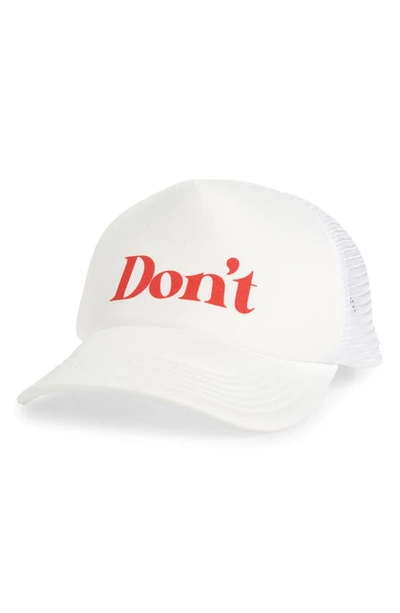 Undercover White 'don't' Cap In White
