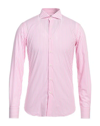 Alessandro Gherardi Man Shirt Pink Size 16 Cotton