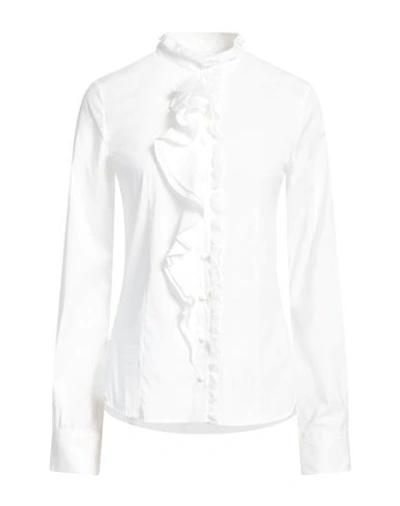 Pinko Woman Shirt White Size 8 Cotton, Polyamide, Elastane