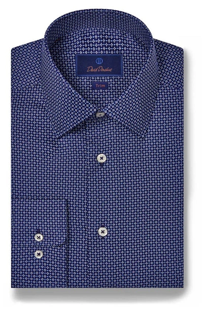 DAVID DONAHUE TRIM FIT NEAT DRESS SHIRT