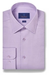 DAVID DONAHUE TRIM FIT DOBBY MICROCHECK DRESS SHIRT