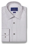 David Donahue Regular Fit Dobby Diagonal Cotton Dress Shirt In White/ Pearl