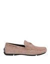 Emporio Armani Man Loafers Light Brown Size 9 Soft Leather In Beige