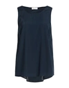 Le Tricot Perugia Woman Top Navy Blue Size S Silk, Elastane