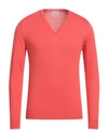 Ballantyne Man Sweater Coral Size 44 Cotton In Red