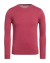 Rossopuro Man Sweater Garnet Size 2 Cotton In Red