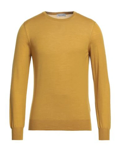 Gran Sasso Man Sweater Ocher Size 44 Virgin Wool In Yellow