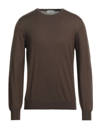 Gran Sasso Man Sweater Brown Size 40 Virgin Wool In Beige
