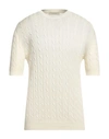 Filippo De Laurentiis Man Sweater Ivory Size 44 Cotton In White