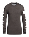 Rick Owens Man Sweater Lead Size L Virgin Wool, Cotton In Grey