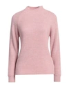 Cashmere Company Woman Turtleneck Pink Size 10 Wool, Alpaca Wool