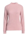 Cashmere Company Woman Turtleneck Pink Size 12 Wool, Alpaca Wool