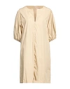 Rossopuro Woman Mini Dress Beige Size M Cotton