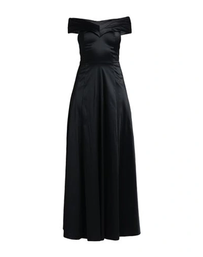 Siste's Woman Maxi Dress Black Size M Polyester, Cotton, Elastane