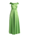 SISTE'S SISTE'S WOMAN MAXI DRESS ACID GREEN SIZE L POLYESTER, COTTON, ELASTANE