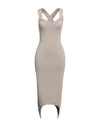 Patou Woman Midi Dress Grey Size L Wool, Polyester In Grey