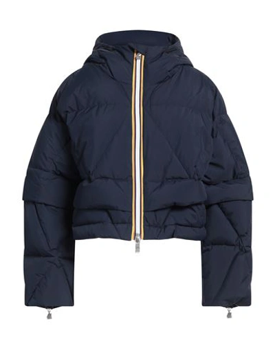 K-way Woman Down Jacket Midnight Blue Size S Polyamide In Blue