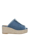 Castaã±er Castañer Woman Espadrilles Navy Size 7.5 Textile Fibers In Navy Blue
