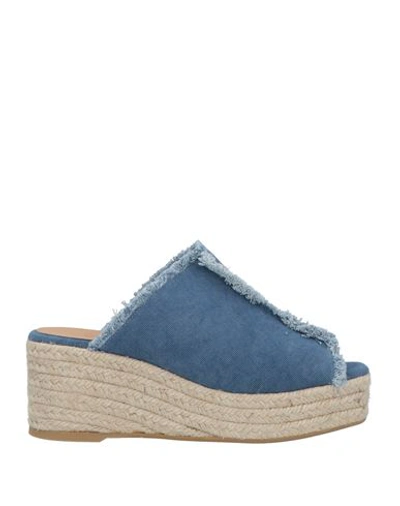 Castaã±er Castañer Woman Espadrilles Navy Size 7.5 Textile Fibers In Navy Blue