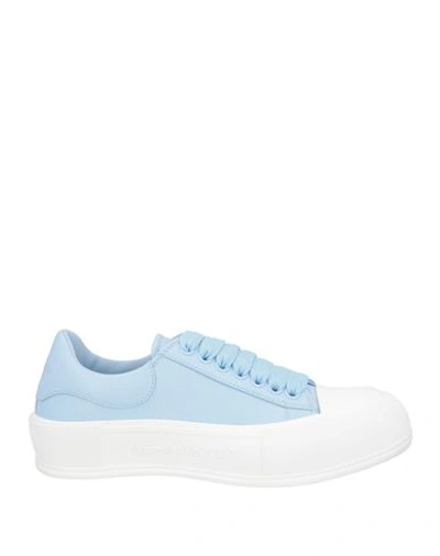 Alexander Mcqueen Woman Sneakers Sky Blue Size 11 Soft Leather